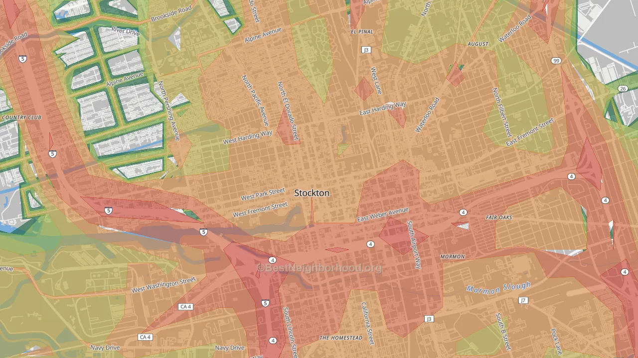 95202, CA Map of Noise Levels in 95202
