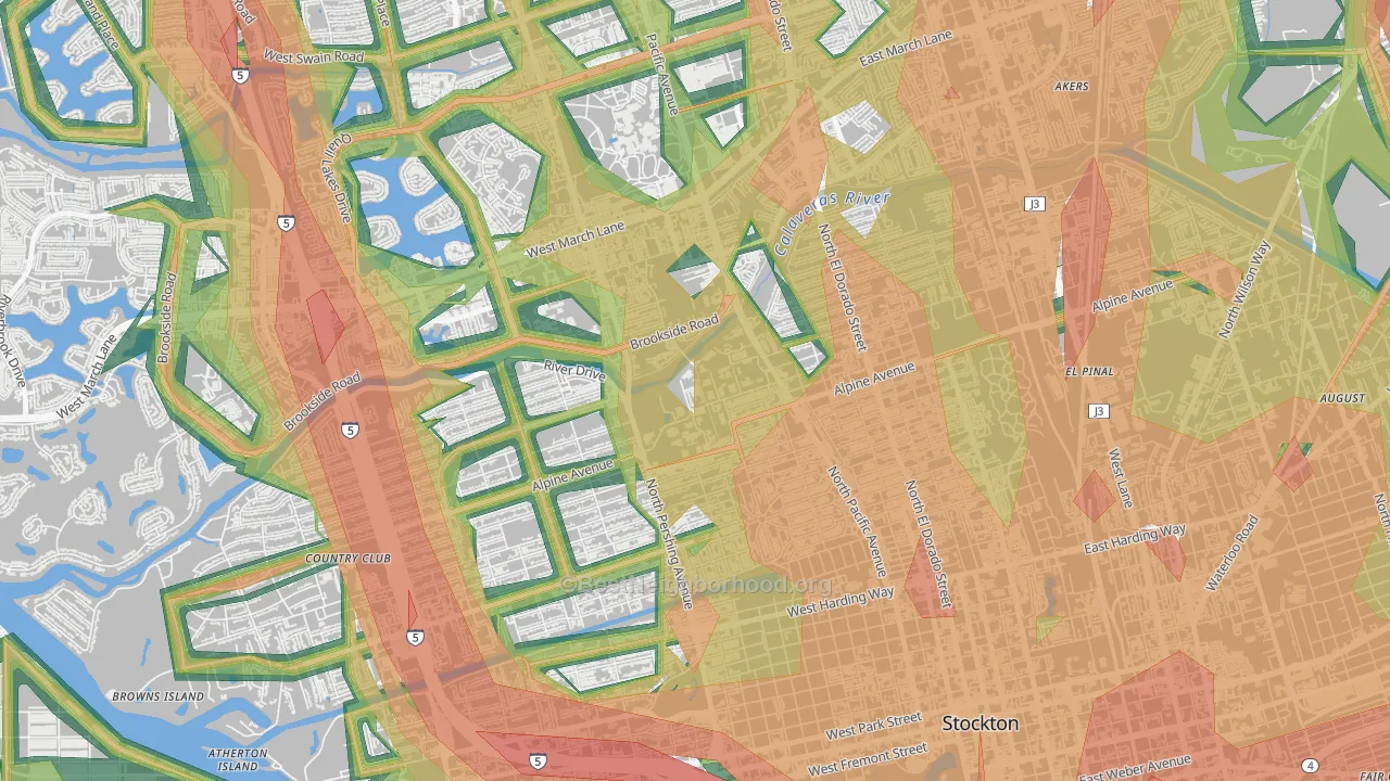 95211, CA Map of Noise Levels in 95211