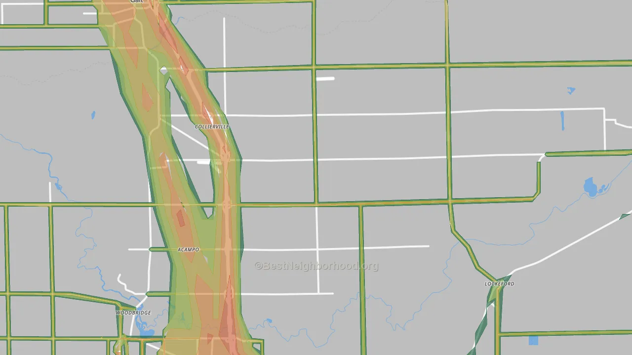 95220, CA Map of Noise Levels in 95220