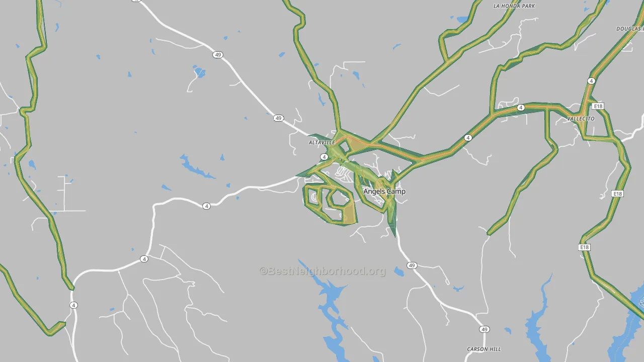 95222, CA Map of Noise Levels in 95222