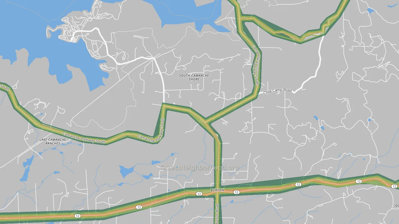 95225, CA Map of Noise Levels in 95225