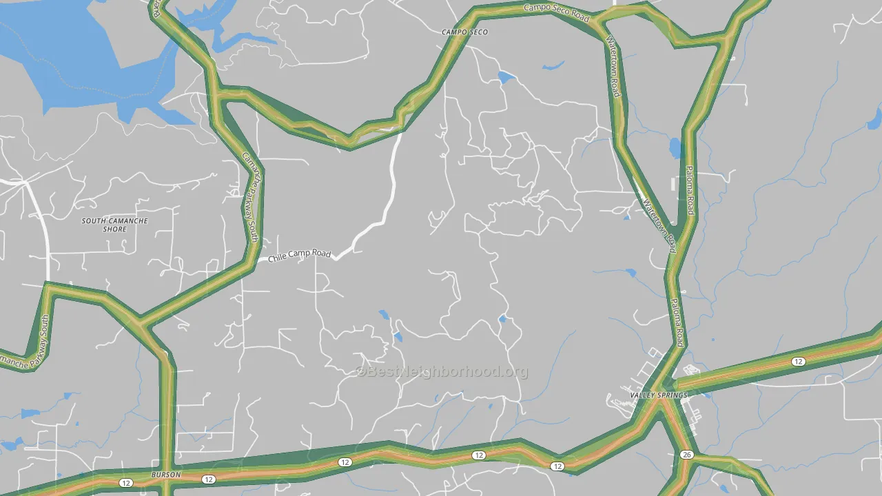 95226, CA Map of Noise Levels in 95226