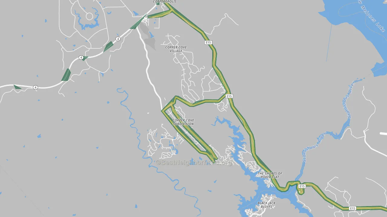 95228, CA Map of Noise Levels in 95228