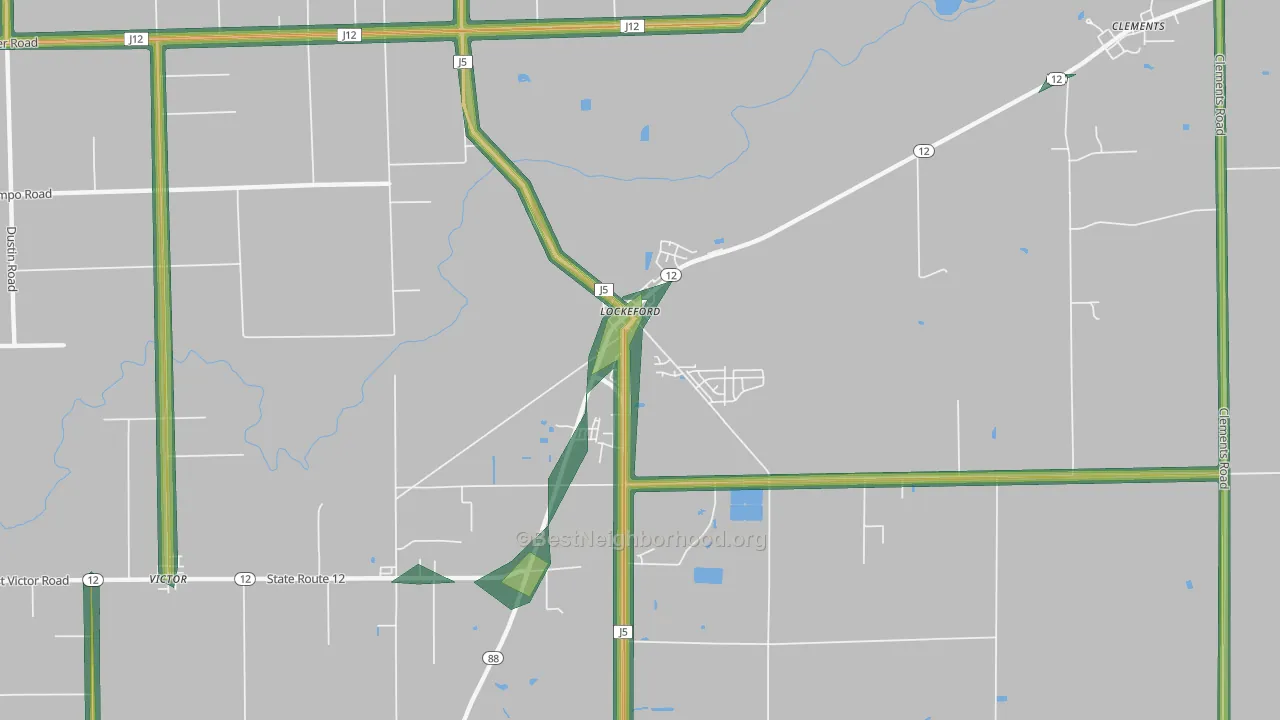 95237, CA Map of Noise Levels in 95237