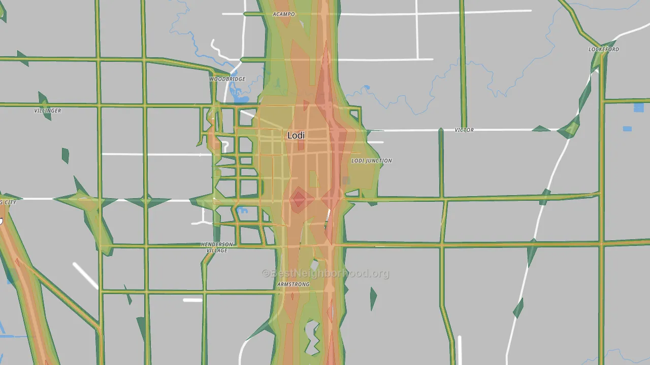 95240, CA Map of Noise Levels in 95240