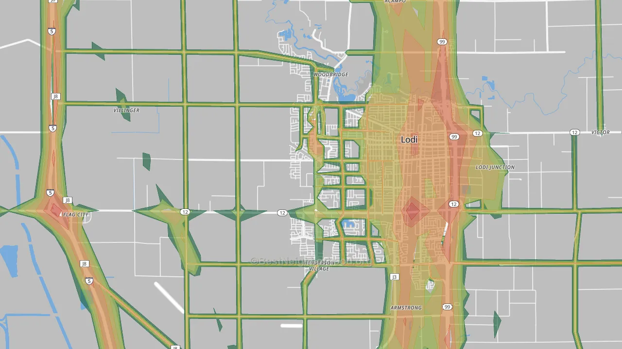 95242, CA Map of Noise Levels in 95242