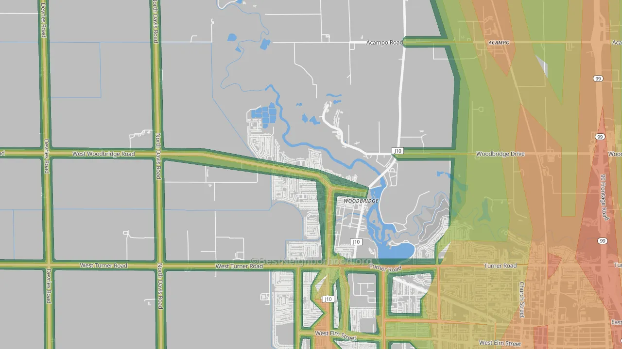 95258, CA Map of Noise Levels in 95258