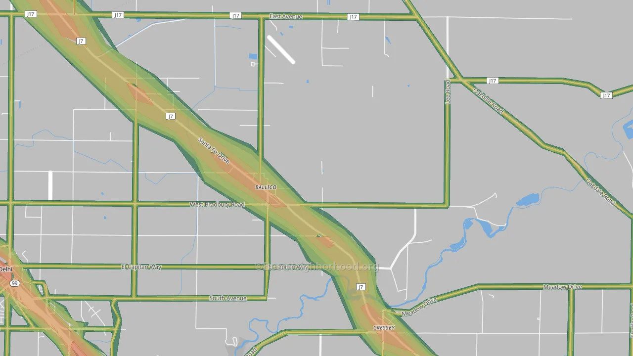 95303, CA Map of Noise Levels in 95303