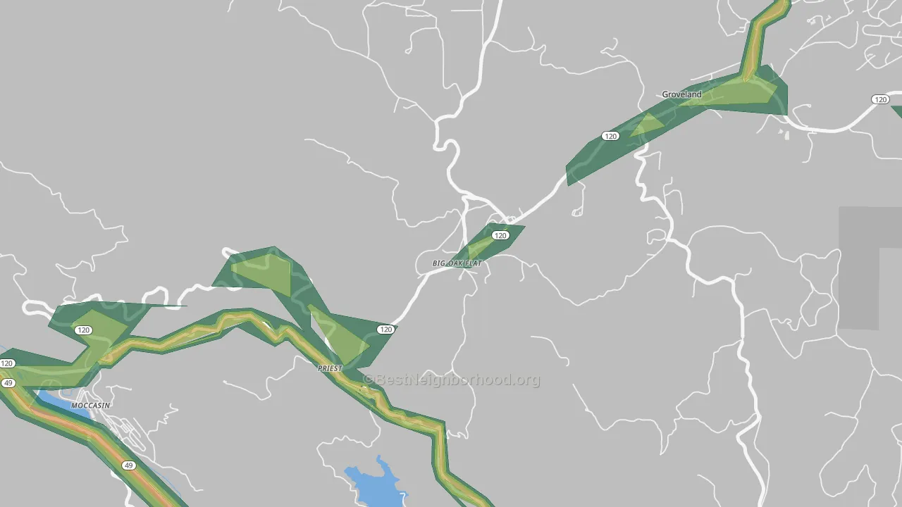 95305, CA Map of Noise Levels in 95305