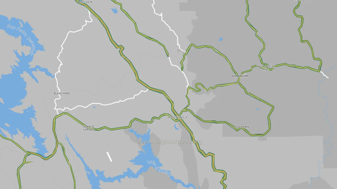 95311, CA Map of Noise Levels in 95311