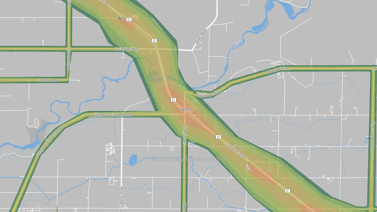 95312, CA Map of Noise Levels in 95312