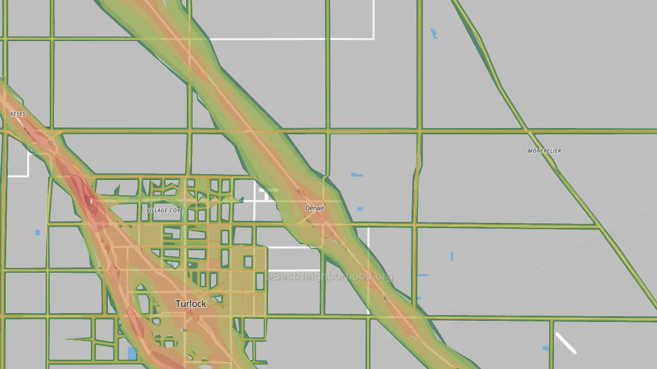 95316, CA Map of Noise Levels in 95316