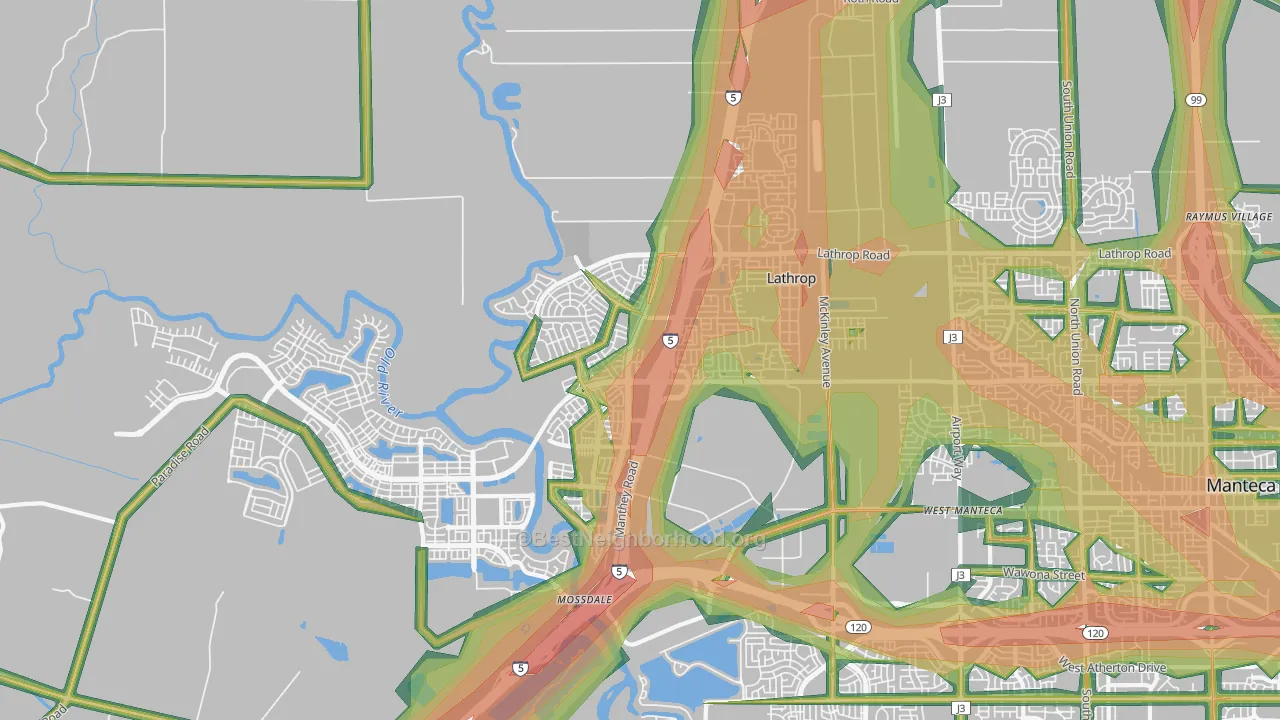 95330, CA Map of Noise Levels in 95330