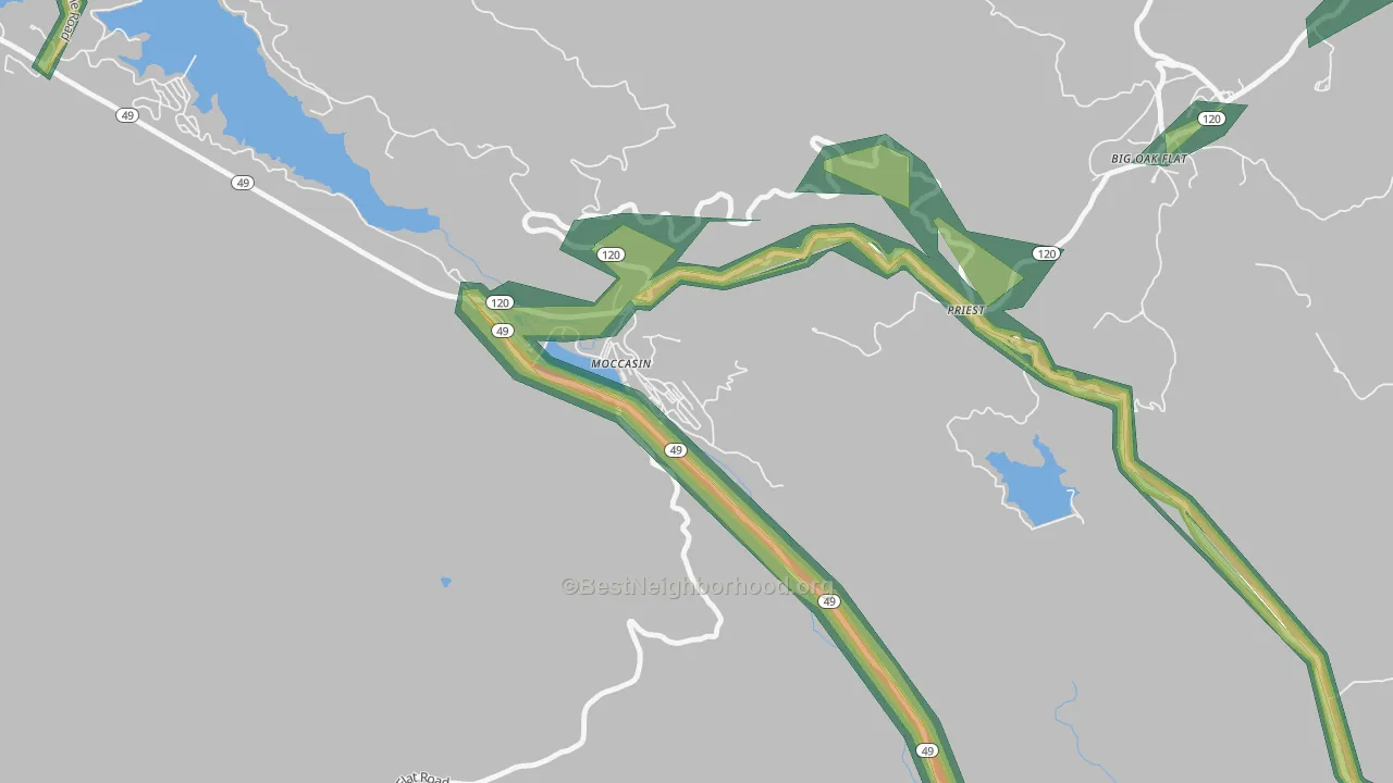 95347, CA Map of Noise Levels in 95347