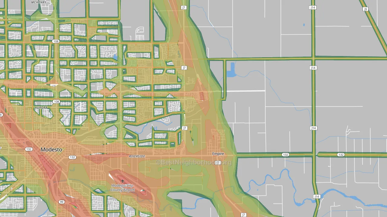 95357, CA Map of Noise Levels in 95357