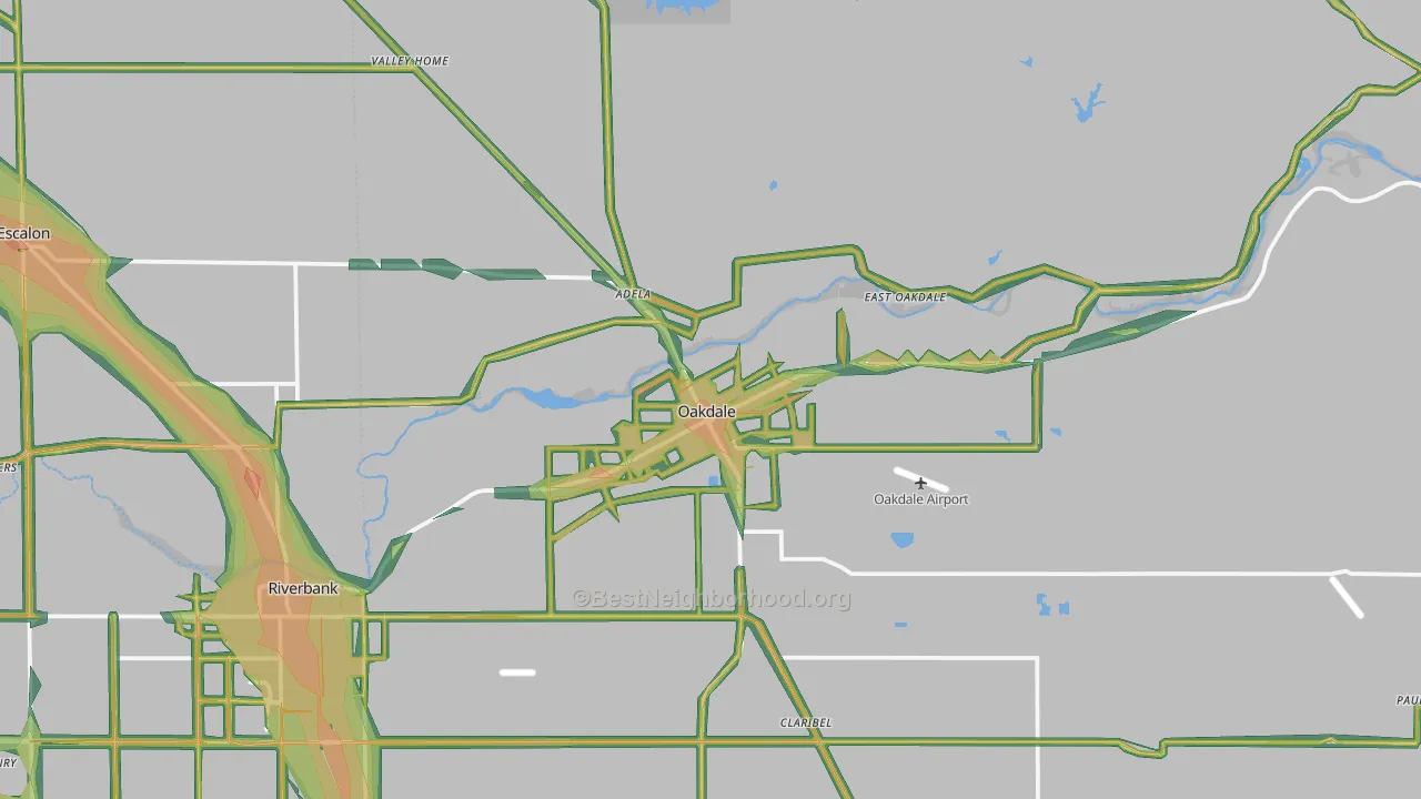 95361, CA Map of Noise Levels in 95361
