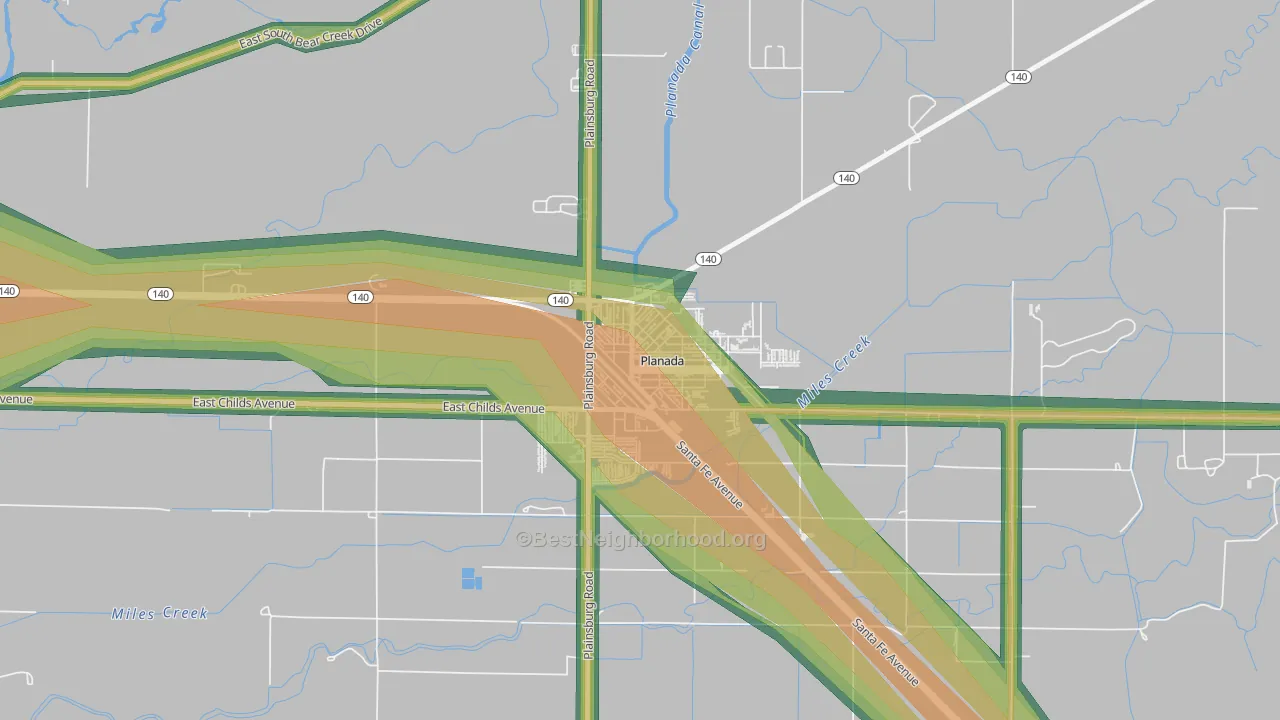 95365, CA Map of Noise Levels in 95365