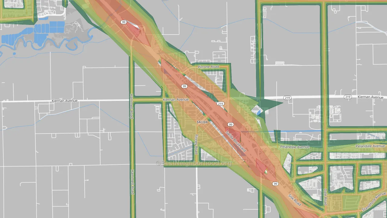 95368, CA Map of Noise Levels in 95368