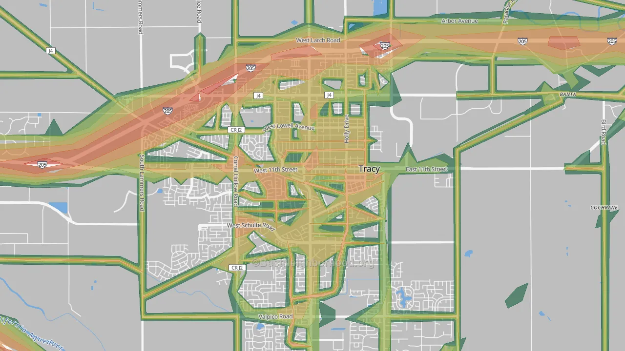 95376, CA Map of Noise Levels in 95376
