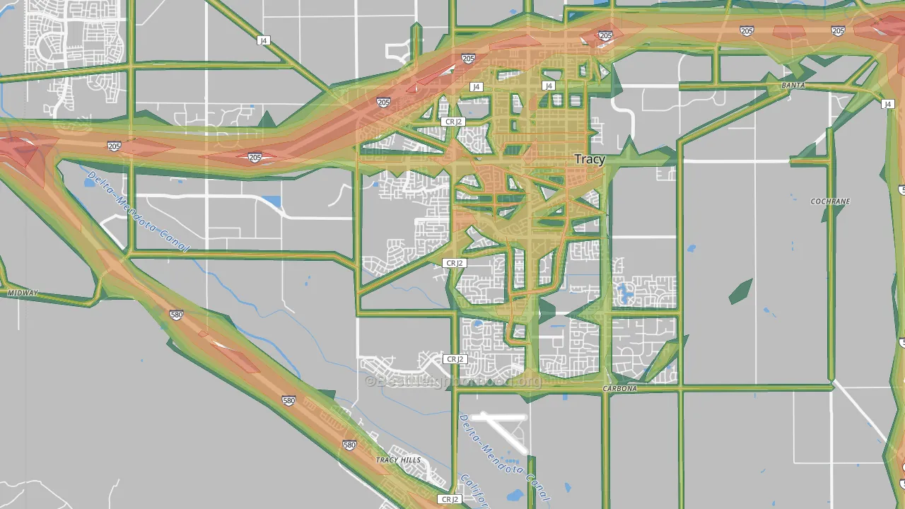 95377, CA Map of Noise Levels in 95377