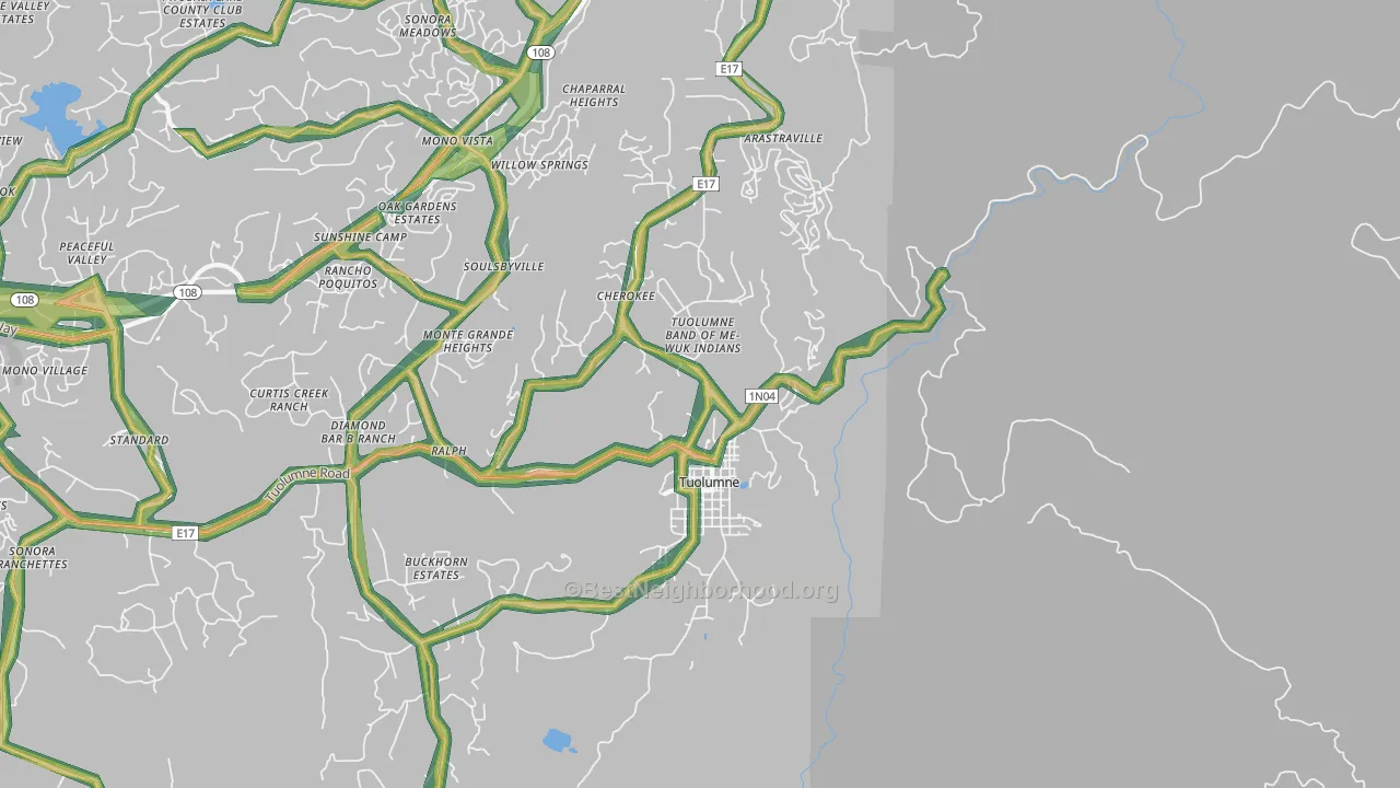 95379, CA Map of Noise Levels in 95379