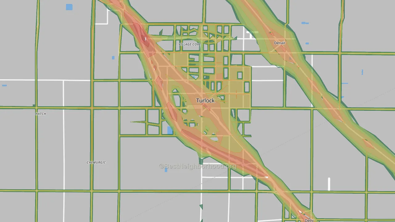 95380, CA Map of Noise Levels in 95380