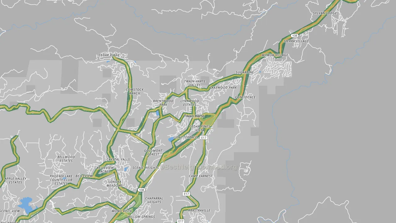 95383, CA Map of Noise Levels in 95383
