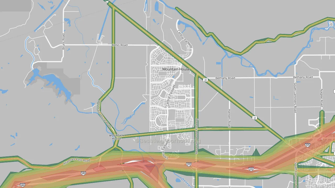 95391, CA Map of Noise Levels in 95391