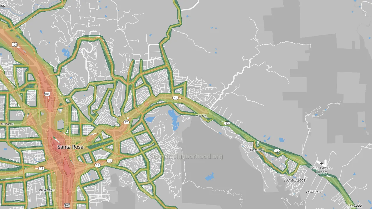 95409, CA Map of Noise Levels in 95409