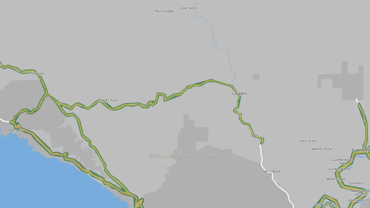 95421, CA Map of Noise Levels in 95421