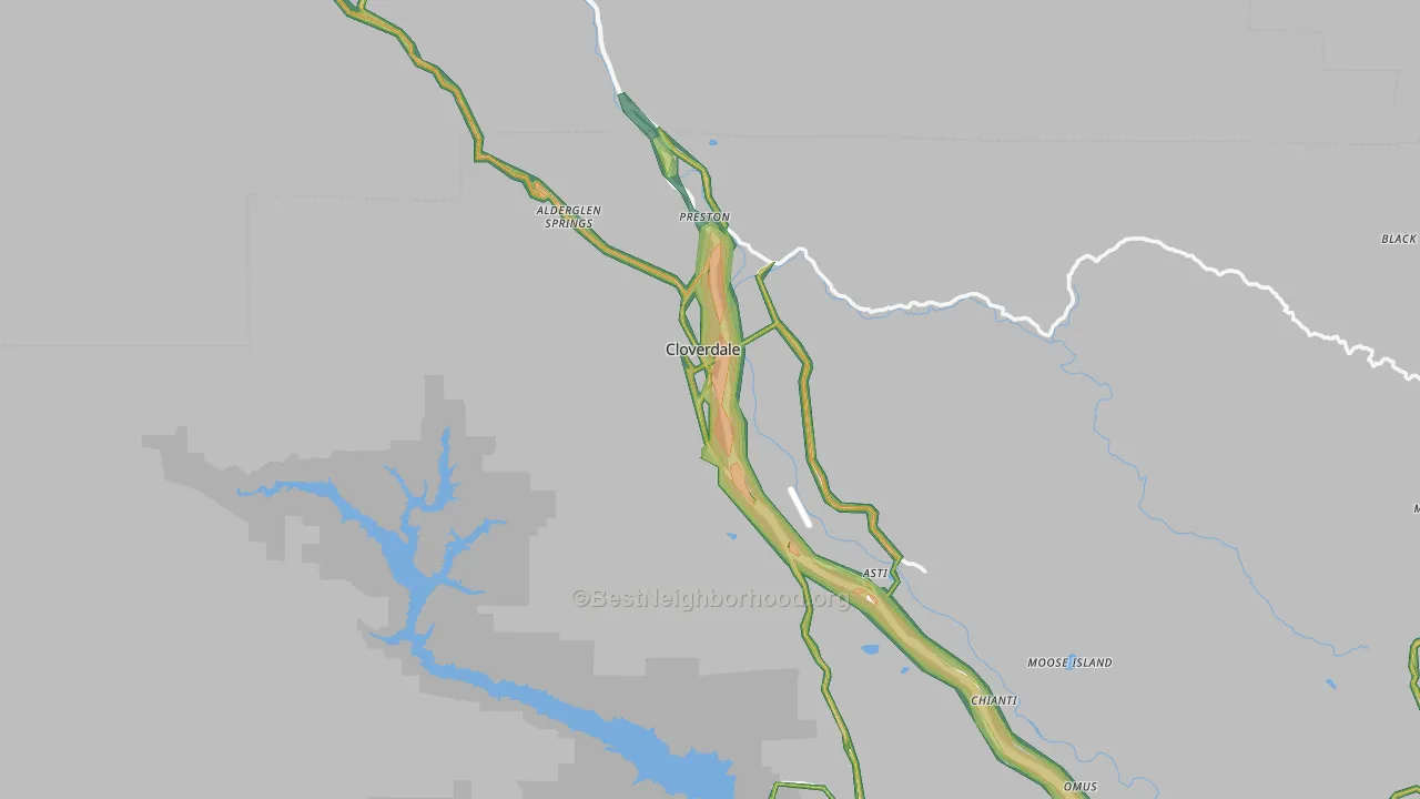 95425, CA Map of Noise Levels in 95425