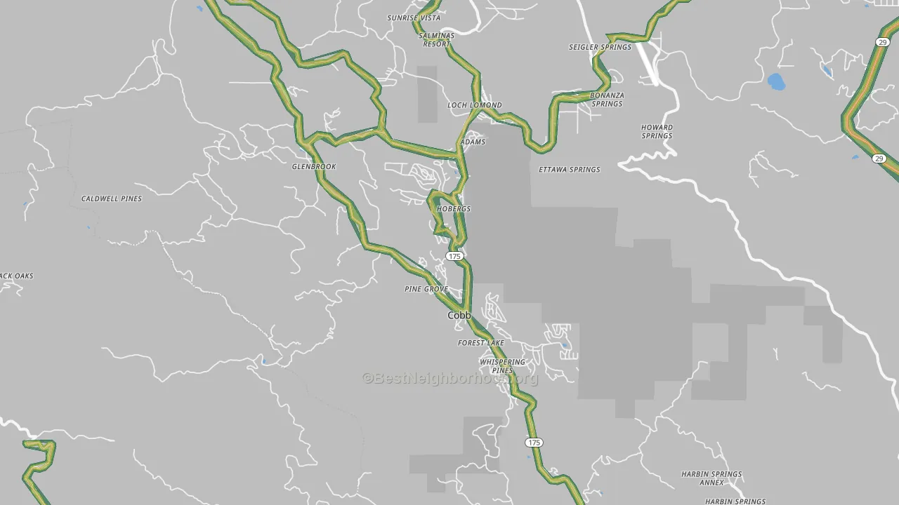 95426, CA Map of Noise Levels in 95426