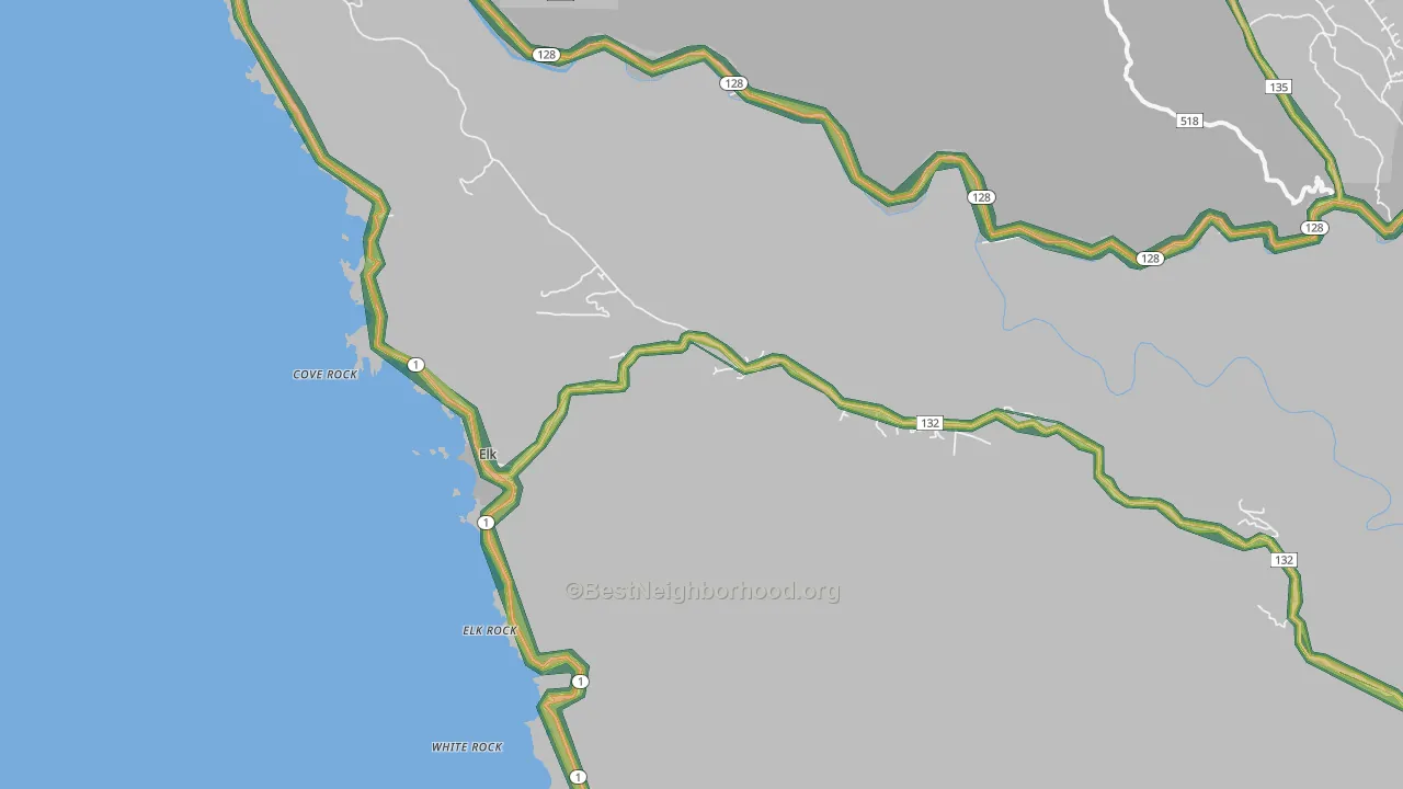 95432, CA Map of Noise Levels in 95432