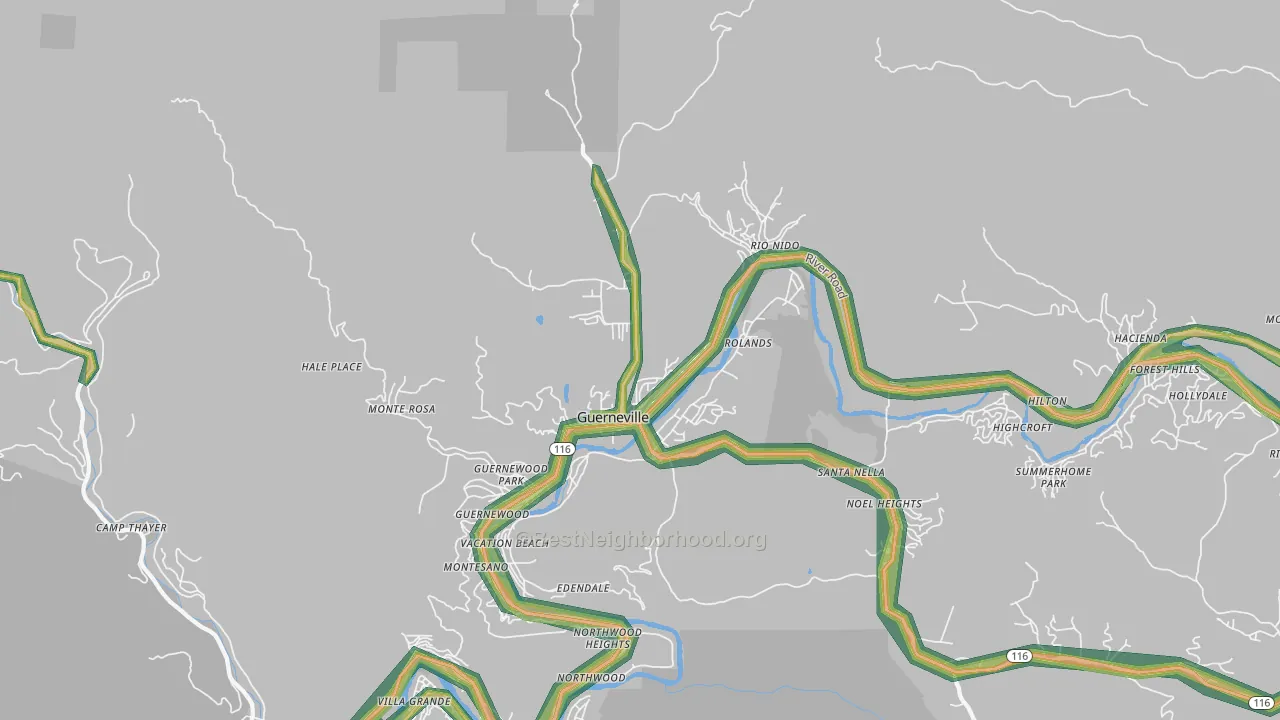 95446, CA Map of Noise Levels in 95446