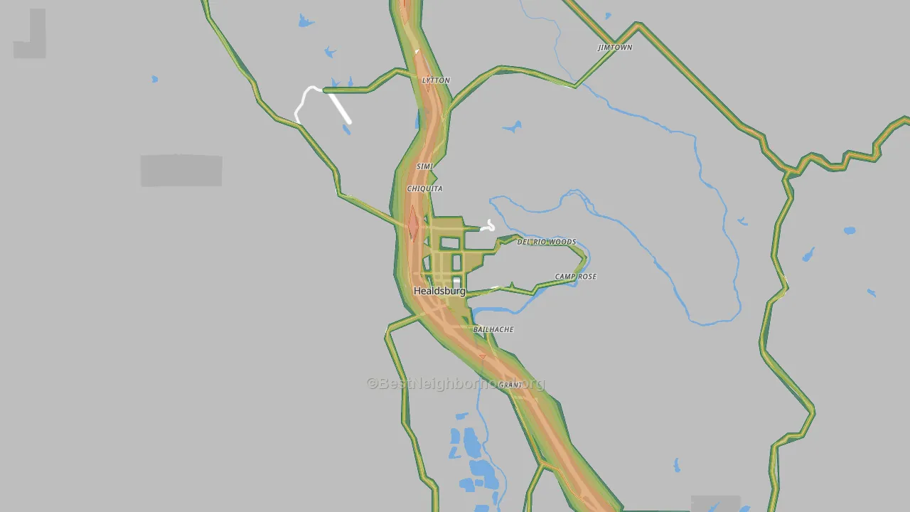 95448, CA Map of Noise Levels in 95448