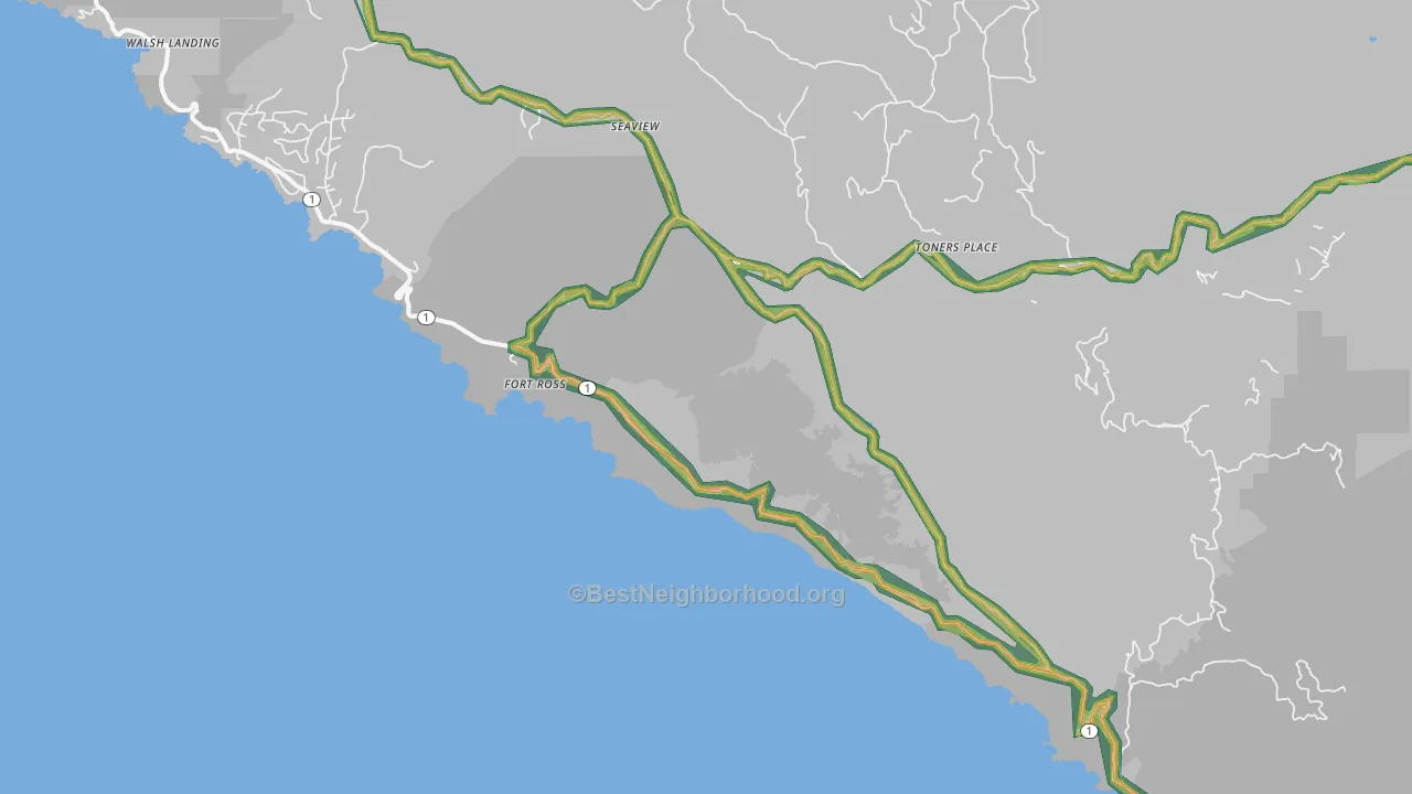 95450, CA Map of Noise Levels in 95450