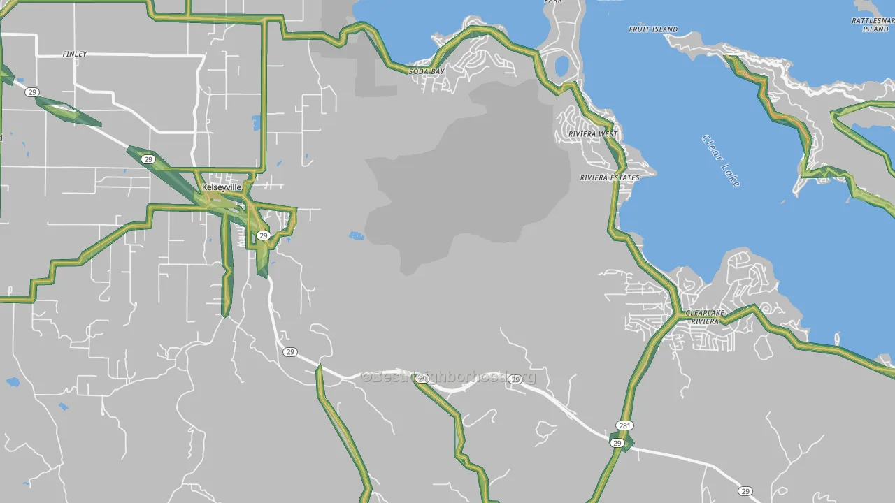 95451, CA Map of Noise Levels in 95451