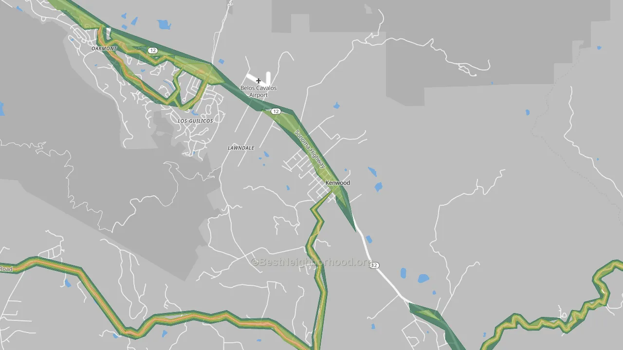 95452, CA Map of Noise Levels in 95452