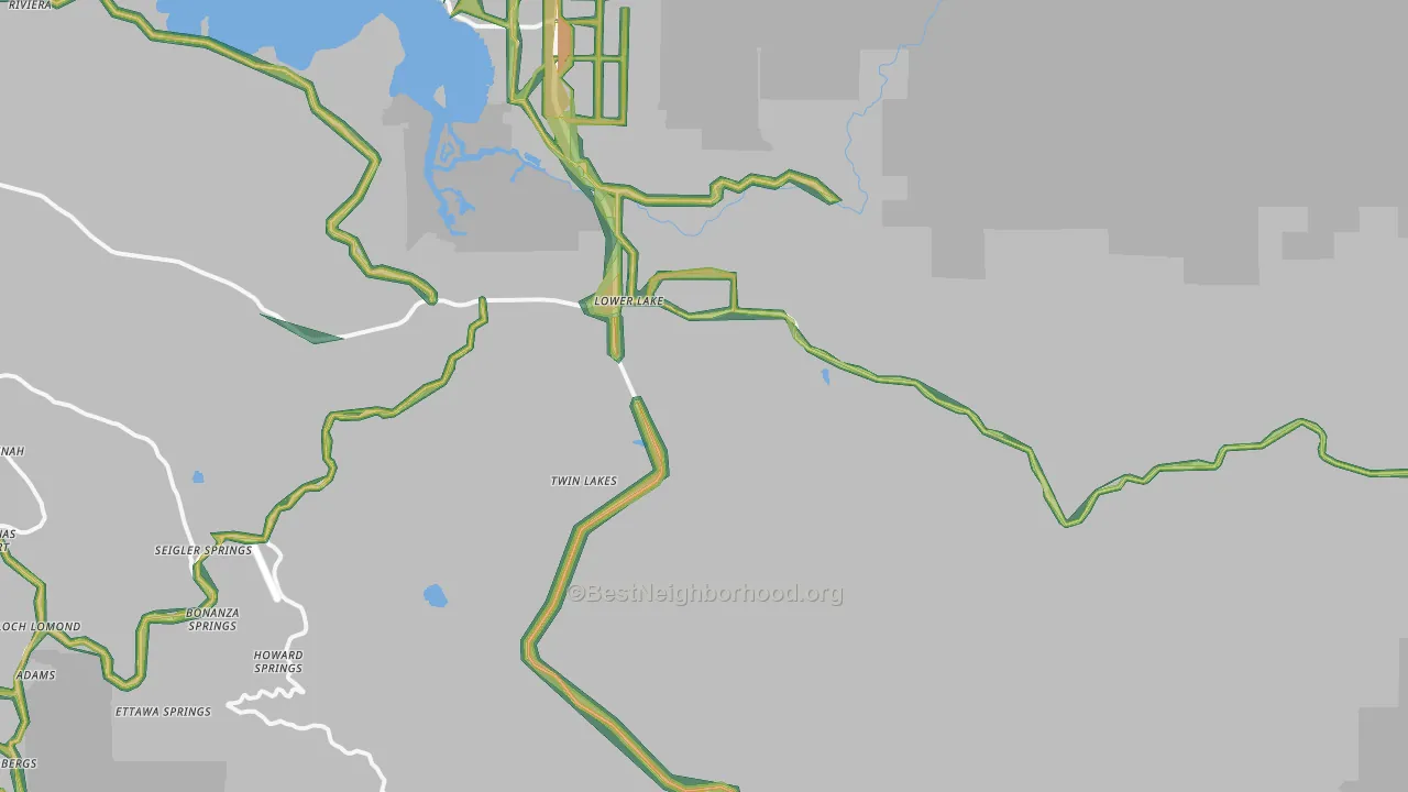 95457, CA Map of Noise Levels in 95457