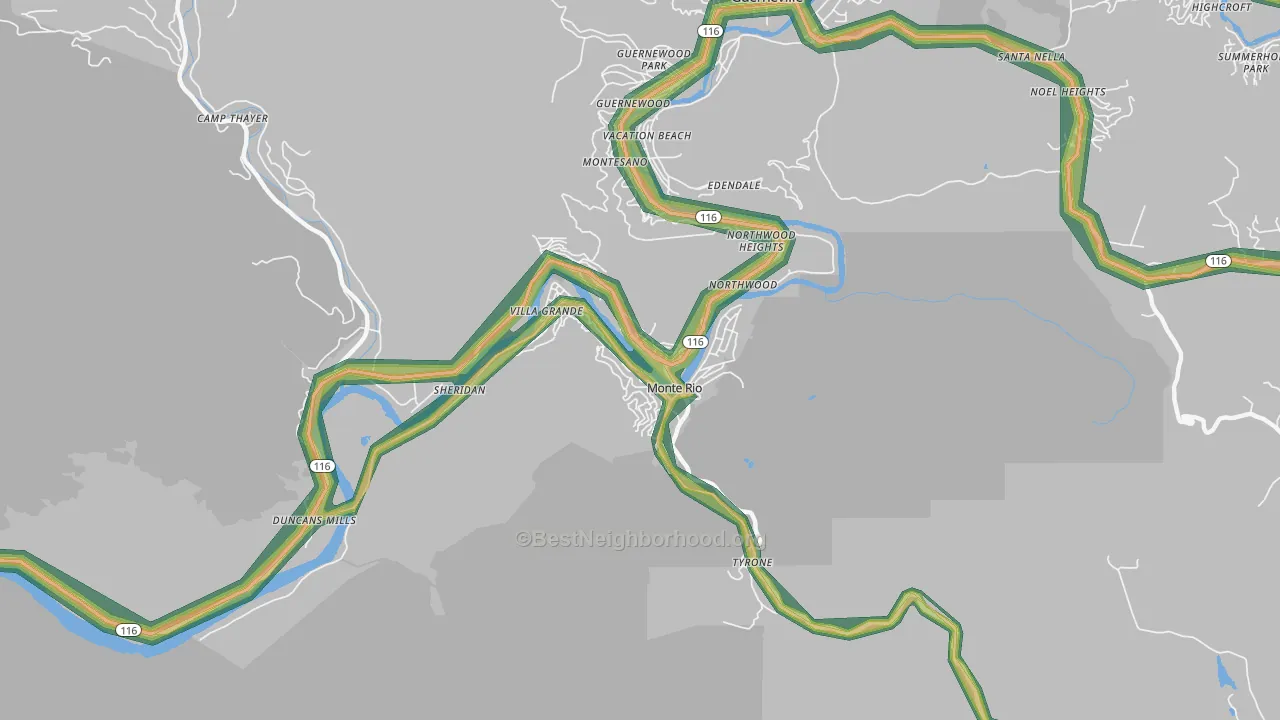 95462, CA Map of Noise Levels in 95462