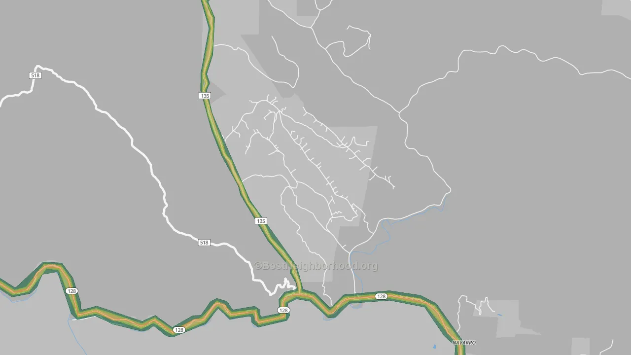 95463, CA Map of Noise Levels in 95463