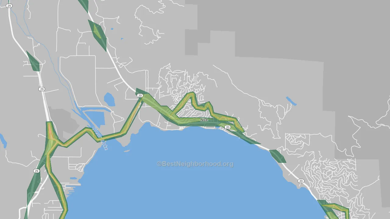 95464, CA Map of Noise Levels in 95464