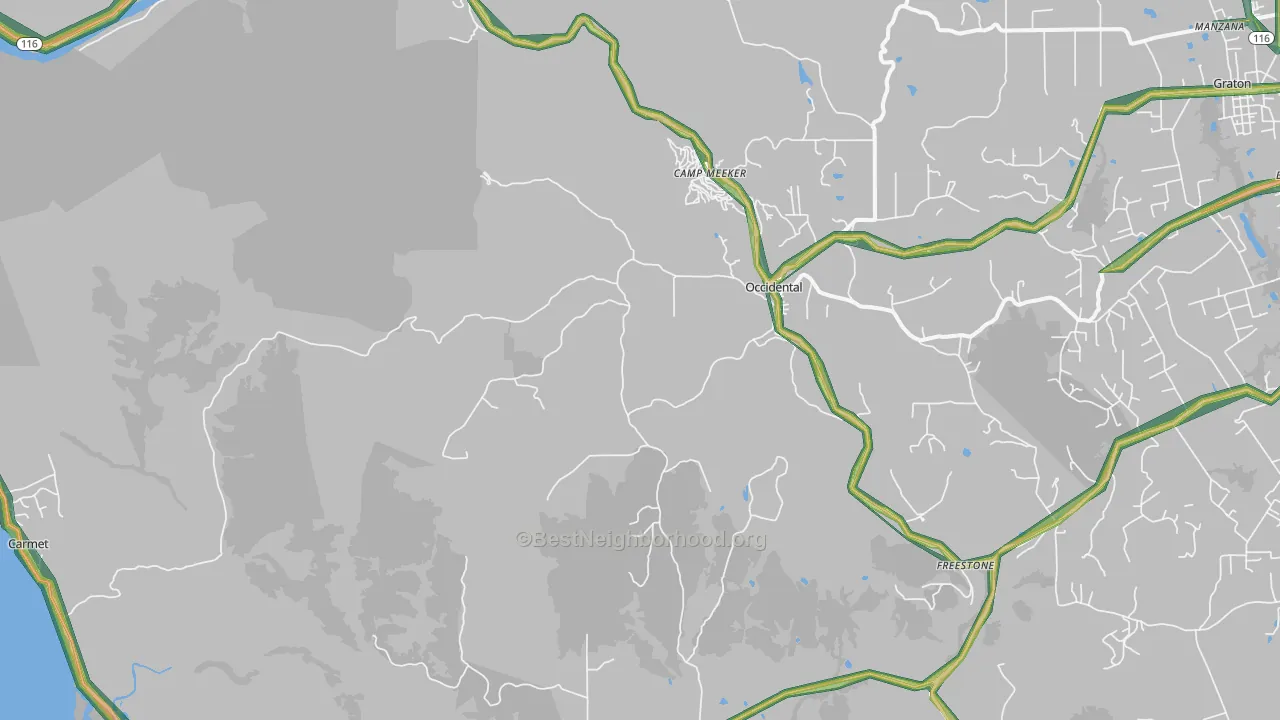 95465, CA Map of Noise Levels in 95465