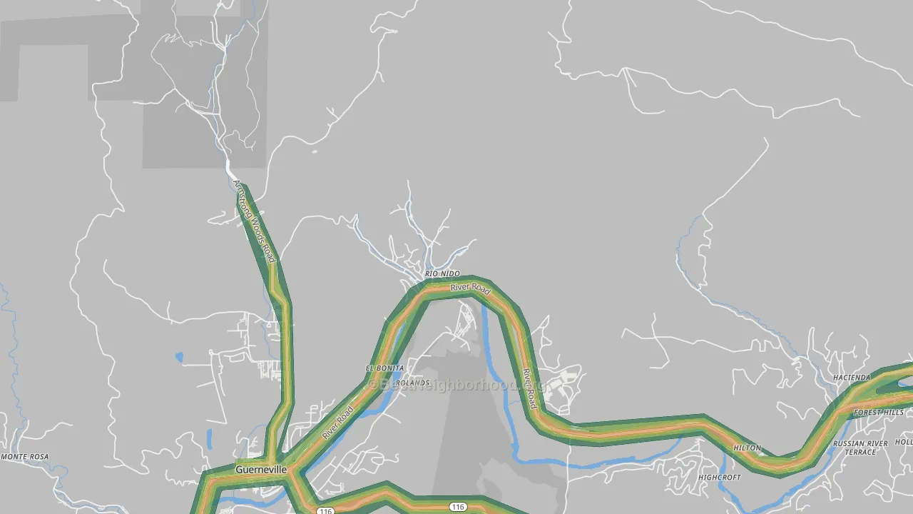 95471, CA Map of Noise Levels in 95471