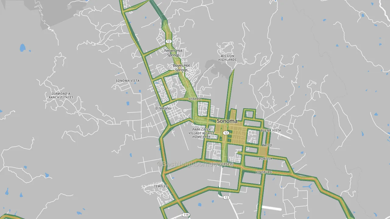 95476, CA Map of Noise Levels in 95476
