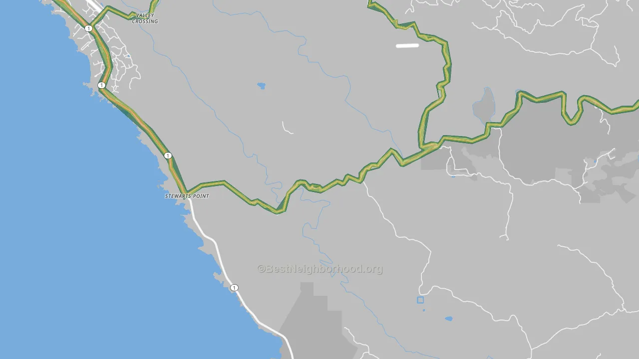 95480, CA Map of Noise Levels in 95480
