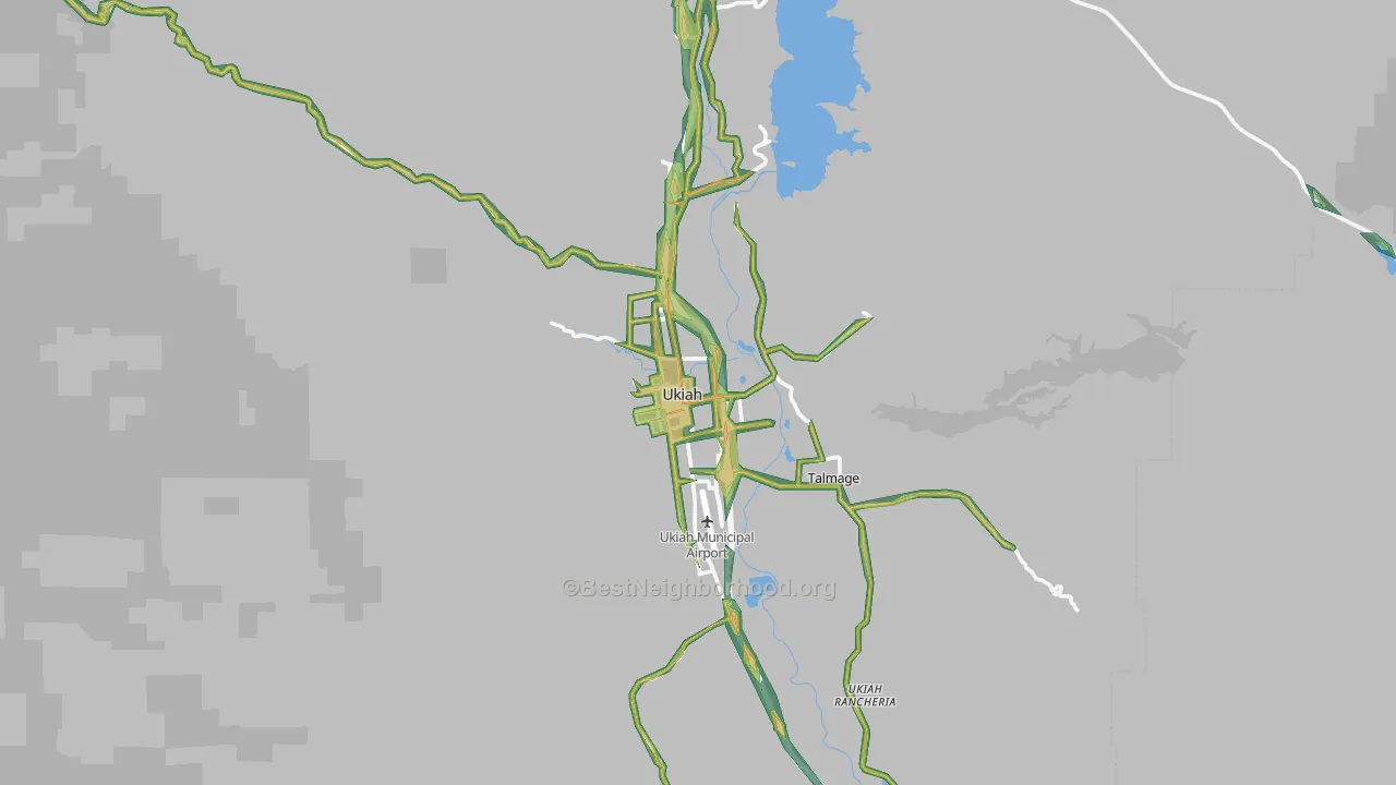 95482, CA Map of Noise Levels in 95482