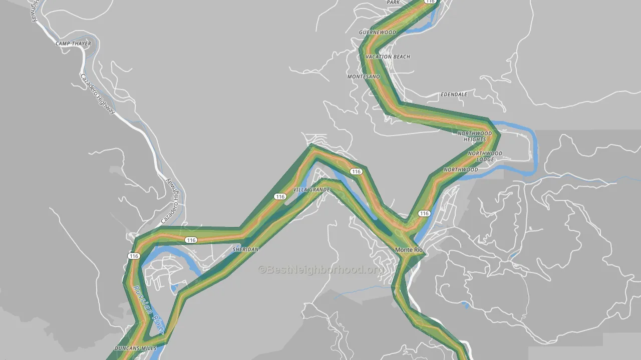 95486, CA Map of Noise Levels in 95486