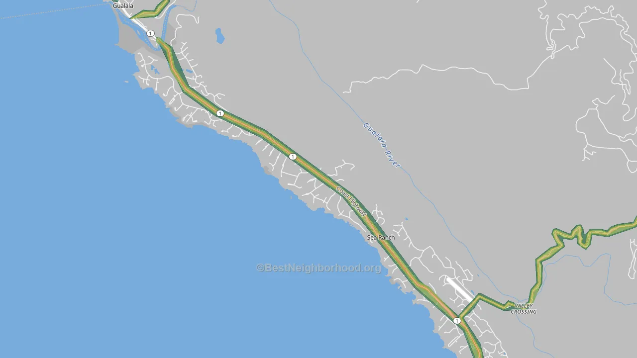 95497, CA Map of Noise Levels in 95497