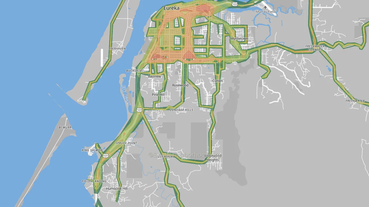 95503, CA Map of Noise Levels in 95503